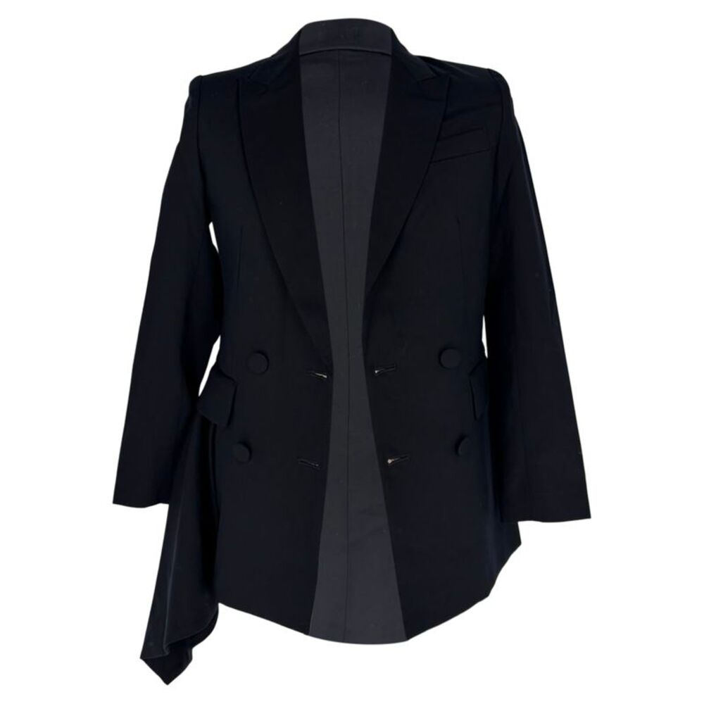 Alexander McQueen Double-Breasted Blazer in Navy Blue Wool